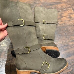 FORTRESS OF INCA Olive Green/grey Leather Boots
